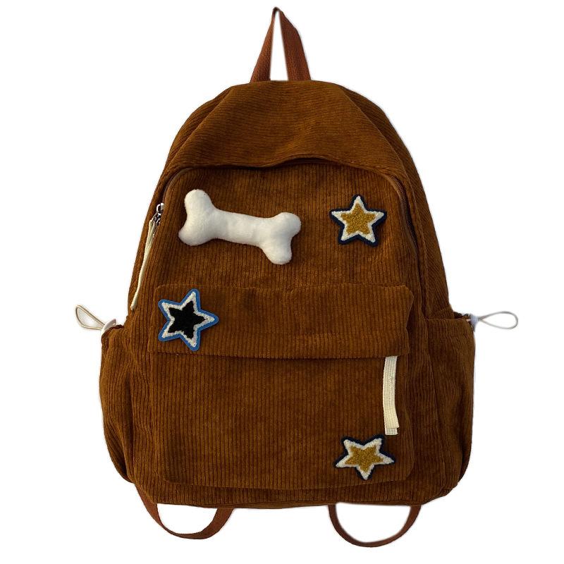 Schoolbag1011 New Women's Backpack Dark Large Capacity Junior High School High School Star Backpack Elementary School Student College School Bag