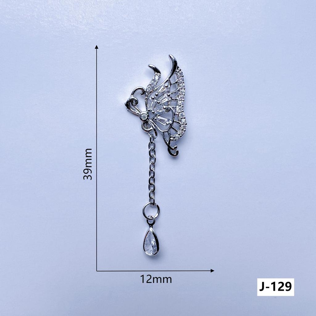 Flat-Bottom Tassel Chain Nail Art with Copper-Inlaid Zircon