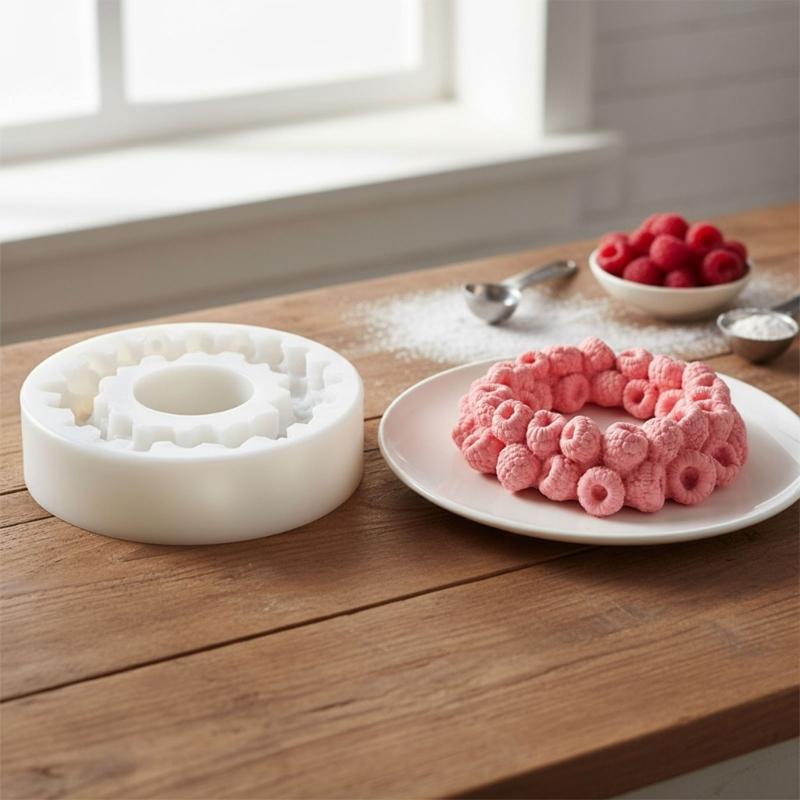 Multipurpose Silicone Baking Molds Raspberry Shape Bakewares For Cakes Candle Crafts With Decorative Fruit Design