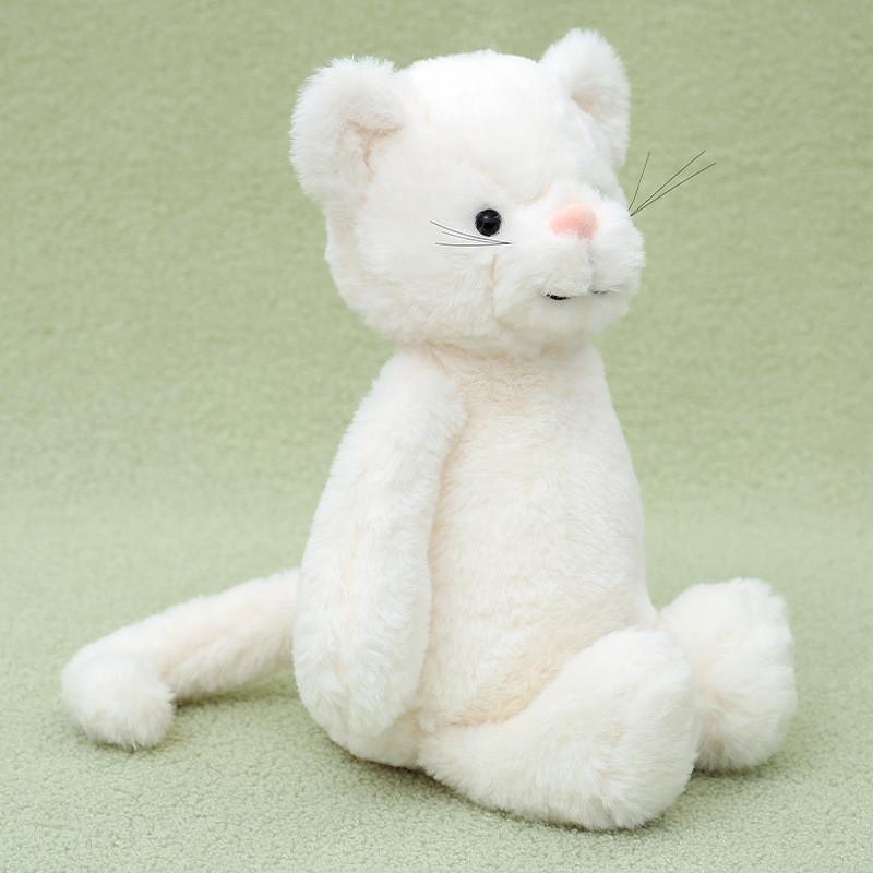 

Cute White Cat Plush Toy With Pp Cotton Filling For Kids Gift And Comfort 30cm
