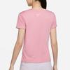 Nike Koszulka z nadrukiem logo, okrągły dekolt, szybkoschnąca, krótki rękaw, damskie topy, różowa DR7570-630