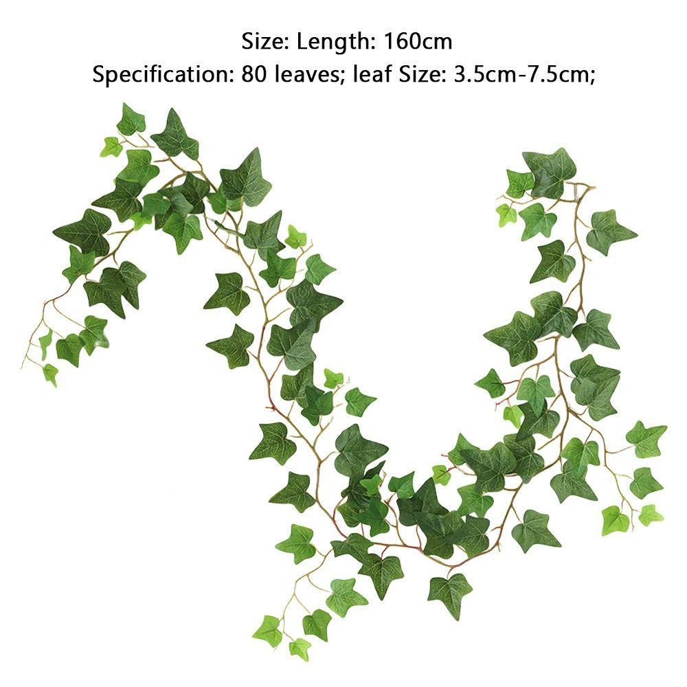Creative Green Artificial Ivy Vine 80 Leaves 160cm Faux Ivy Photo Props DIY Accessories Simulation Ivy Garland Home Decoration