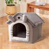 Removable & Washable Pet Nest: Cozy, Semi-Closed House for Cats & Dogs, Suitable for All Seasons