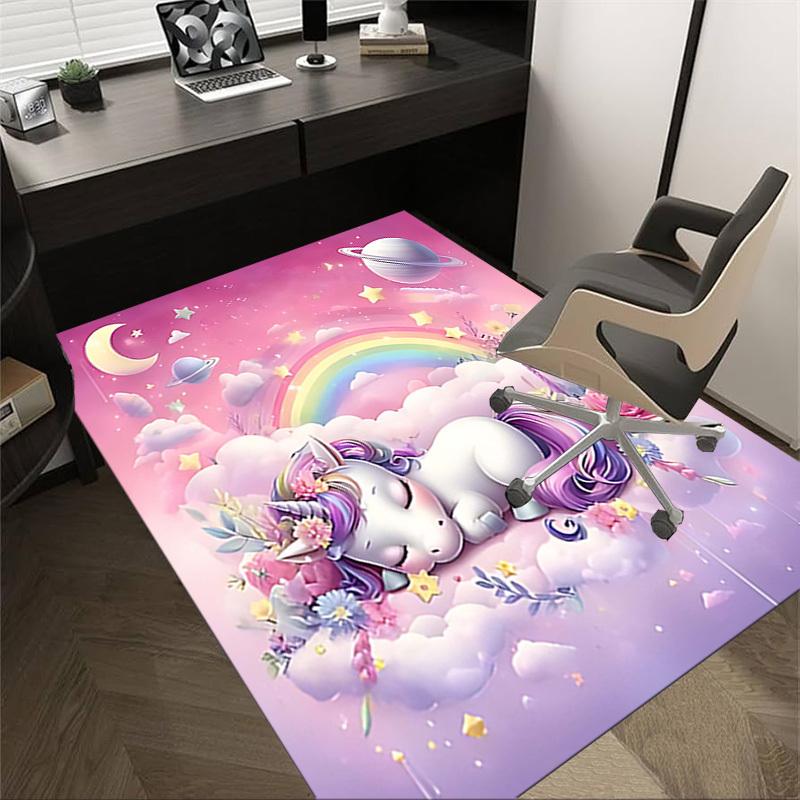 1PC Unicorn Rainbow Extra Large Non-Slip Floor Carpet, Office, Family, Bedroom, Studio - Large Area RugJ0361