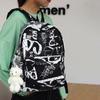 Nouveau Sac à Dos Scolaire Couple Lettres Graffiti Mode Loisirs Voyage Multifonctionnel