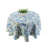 Japan Cotton Linen Round Table Cloth Nordic Printed White Yellow For Home Wedding Party Decoration