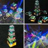 Seimeinoki Prism Cube Sada 4 optických skleněných kostek K9 Crystal Transparent Colorful Dichroic for Light Teaching Tool 4, Sizes, Prism, Material, Prism,