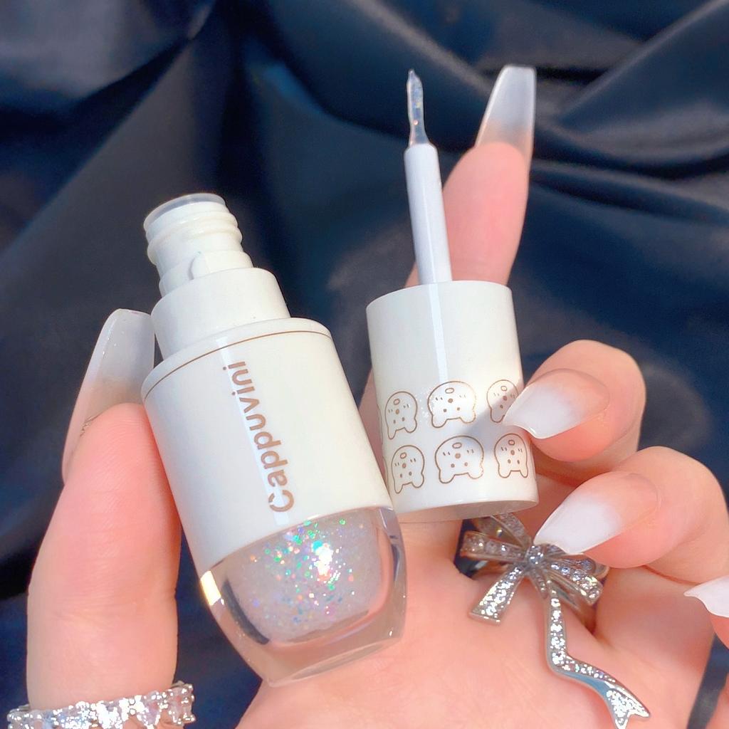 6 barev Glitter Tekutý zvýrazňovač očních stínů Voděodolný Perleťový Lesklý Flitry Ležící Morušový Makeup Kosmetika