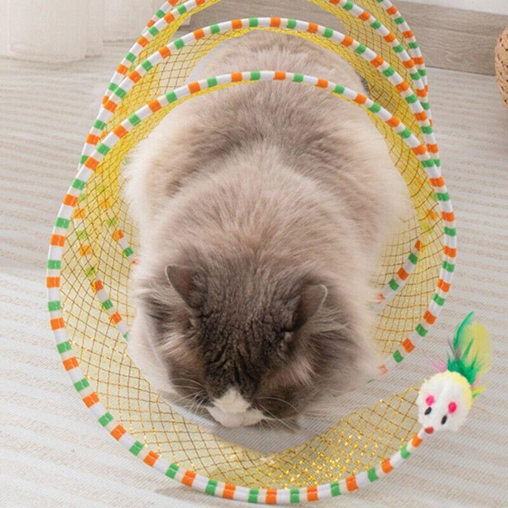 Creative Foldable Cat Coil Tunnel Toys S-Shape Colorful Coil Spiral Toy Stretchable Pet Supplies Pet Interactive Toy