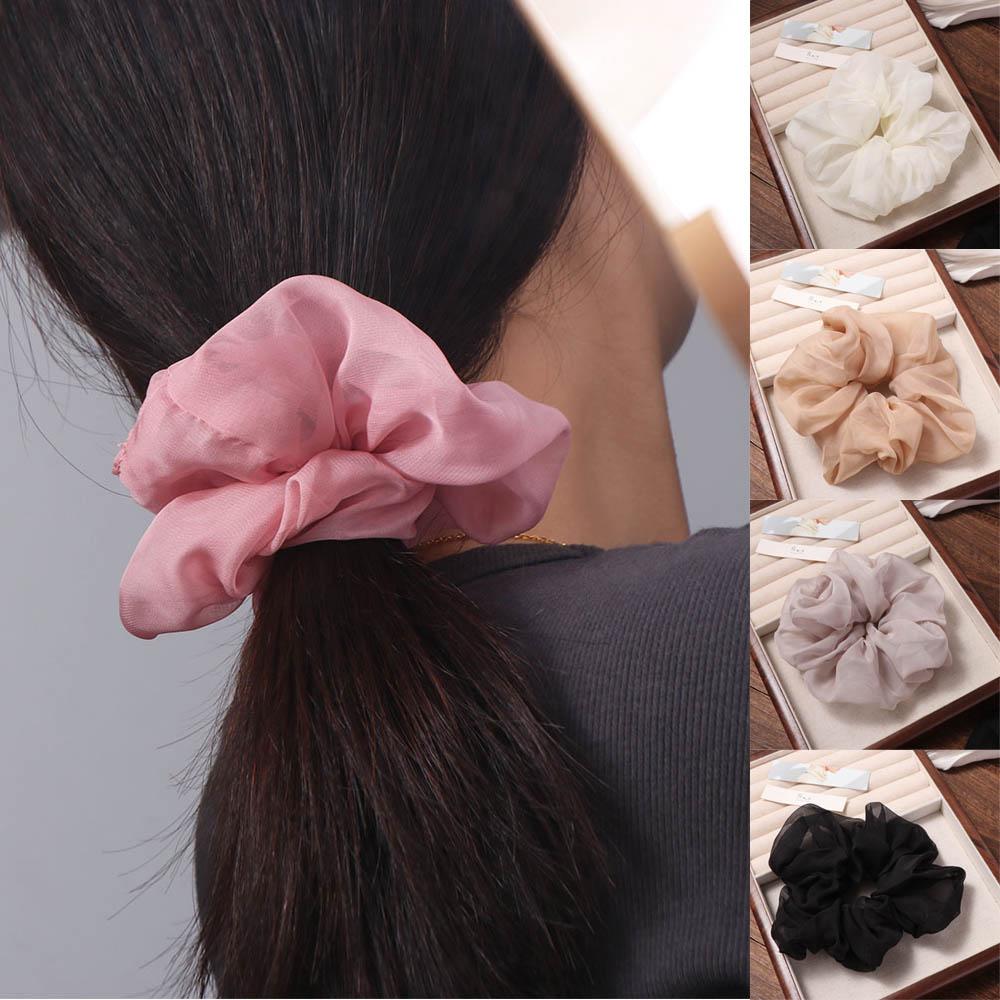 Solid Color Chiffon Scrunchies Sweet Oversized Hair Ropes Women Hair Scrunchies Hair Rubber Bands