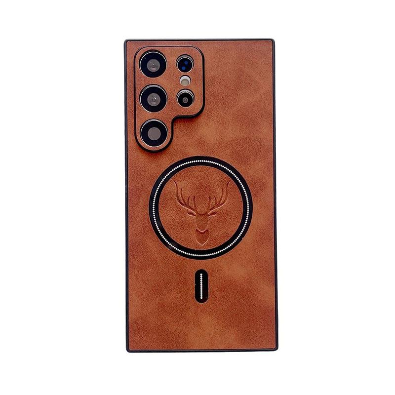 Suitable for Samsung S25ultra Magnetic Suction Mobile Phone Case S24Plus Lambskin S23 Full Cover S22u Protective Case S21