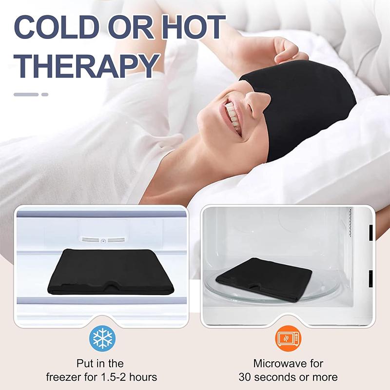 Migraine Relief Cap Headache Relieve Cap Mask Products Cooling Odorless Gel Ice Head Wrap for Stress Hangover Puffy Eyes JT457