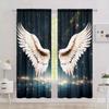 2pcs Angel Wings Printed Curtain For Home Decor Rod Pocket Window Treatment For Bedroom Office Kitchen Living Room Study Cortina