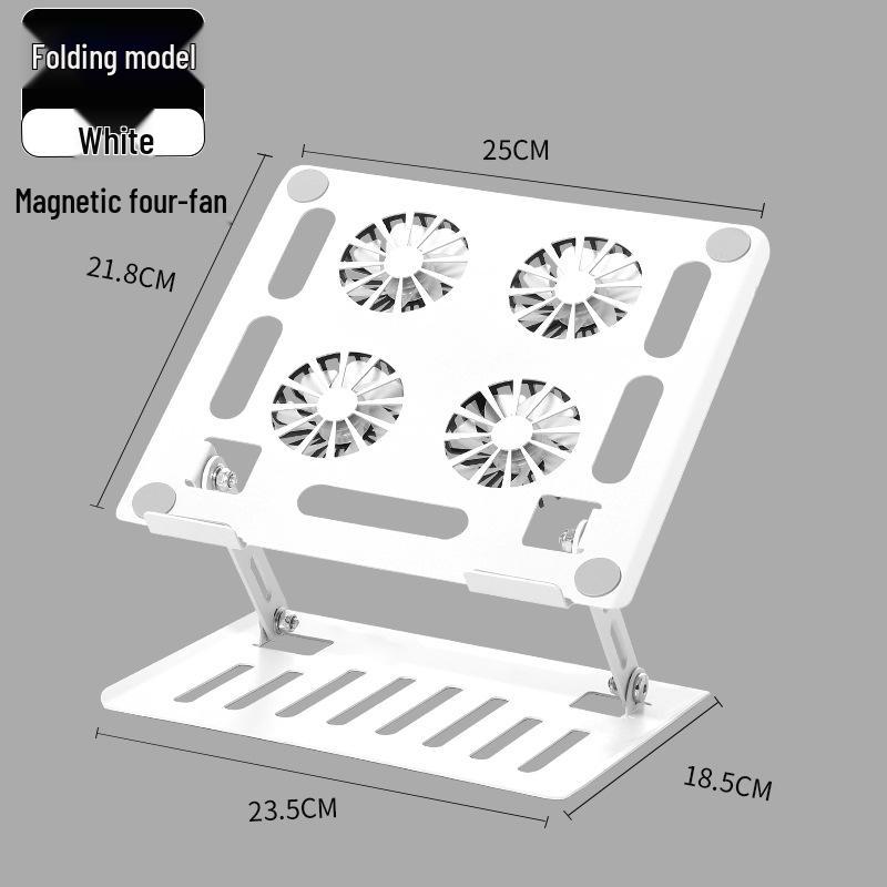 Foldable Adjustable Laptop Stand with Four Cooling Fans & Rotating Tablet Holder