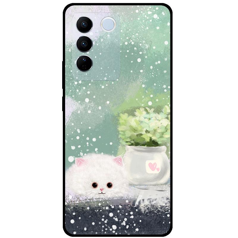 For Vivo V27E V2237 V27 Pro V2230 V 27 Case TPU Soft Silicone Marble Cat Shockproof Cases For Vivo V27 5G V27Pro Bag Funda Cover
