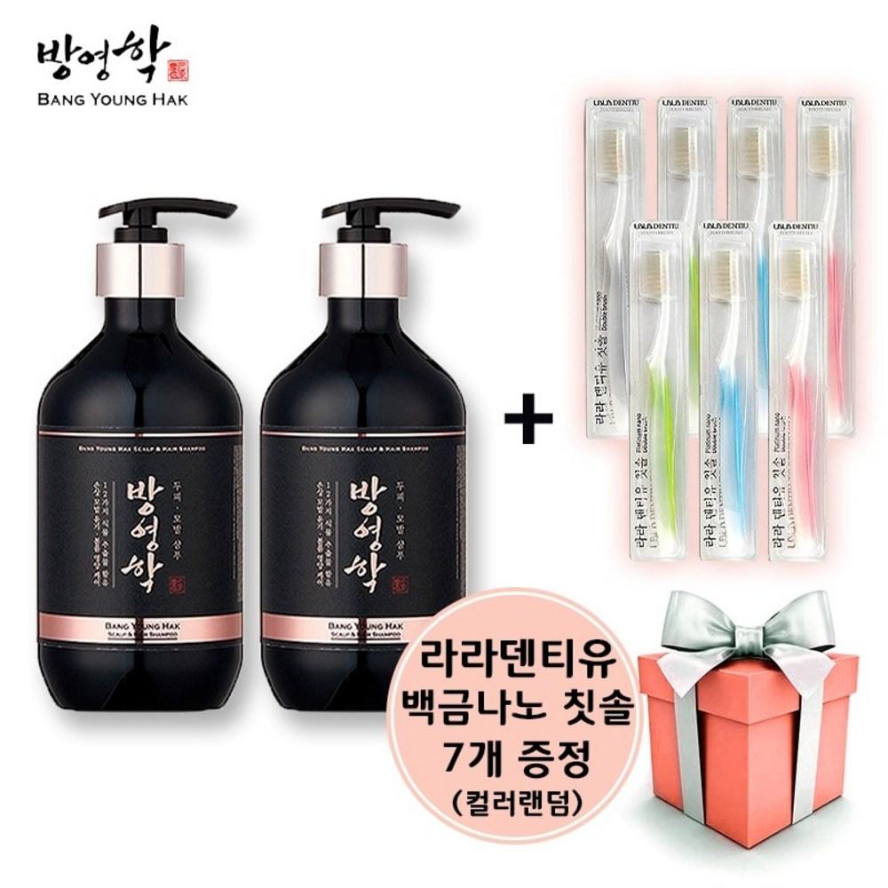 Bang Young-hak Shampoo Herbal Scalp Nourishing Shampoo 500ml 2 Pcs + Lala Dentiu Toothbrush 7 Pcs 1 Pcs