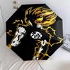 1 PC Automatic Folding Umbrella - Son Goku Pattern Portable Foldable Design With 8 Ribs Christmas Birthday Gifts