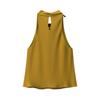 Autumn Women's Sleeveless Top with Gold Accessories and Hanging Neck Collar