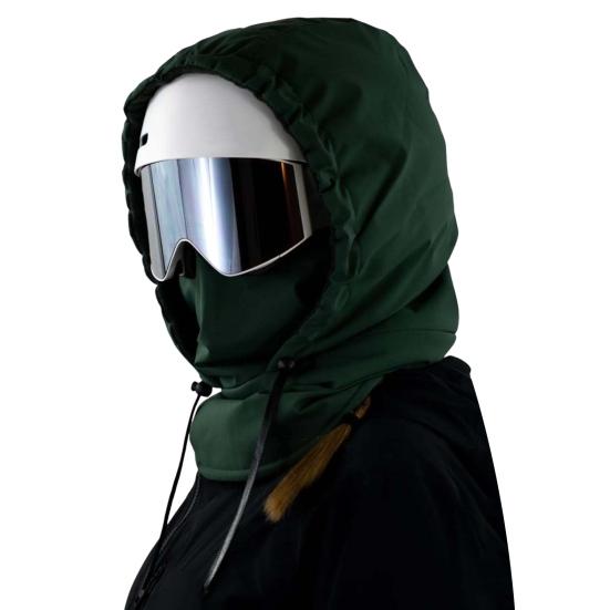 Yousheng Skiing Hat Waterproof 3-in-1 Thickened Fleece Lining Outdoor Riding Headgear Adjustable Drawstring Snowproof Thermal Hood