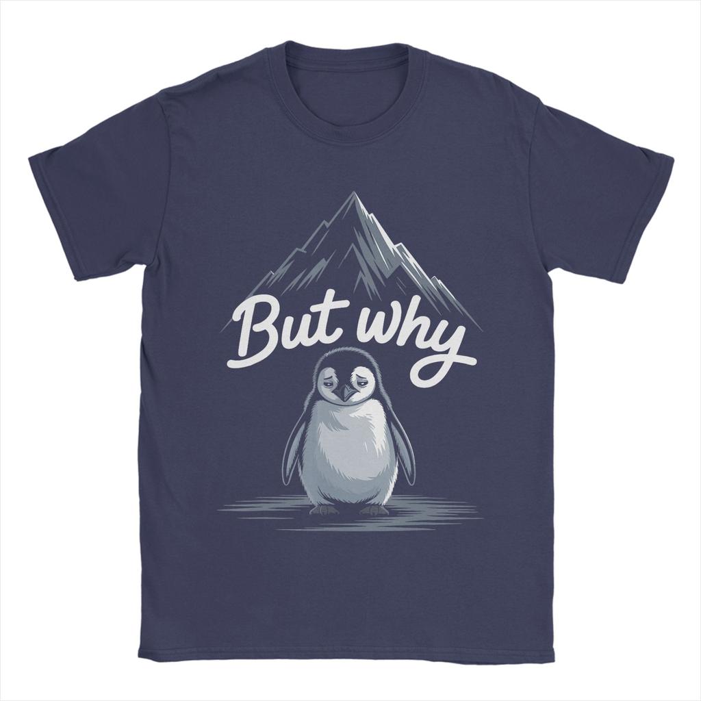 Trendy Nihilist Penguin ButWhy Mountain LonelyPenguin Cotton T Shirt For Couple Summer Vintage T Shirts Breathable Tees