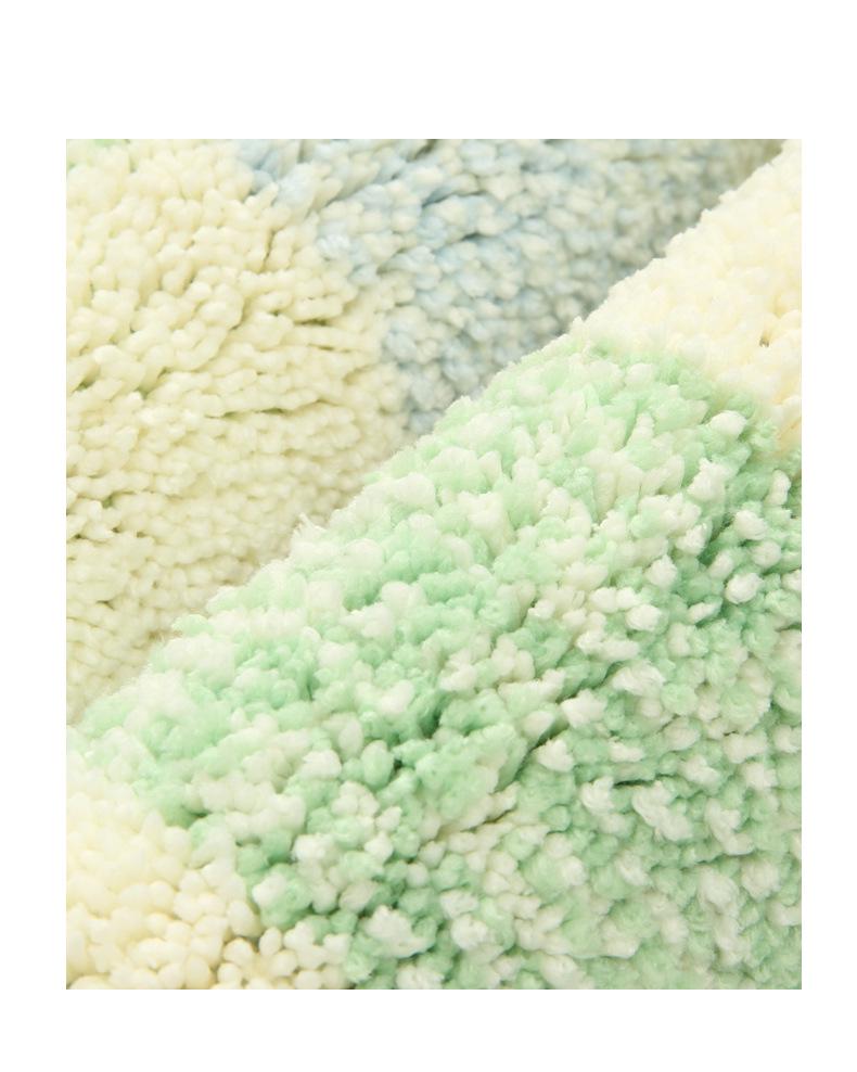 Thickened Checkered Flocked Carpet: Quick-Dry, Anti-Slip Mat for Bedroom and Bathroom