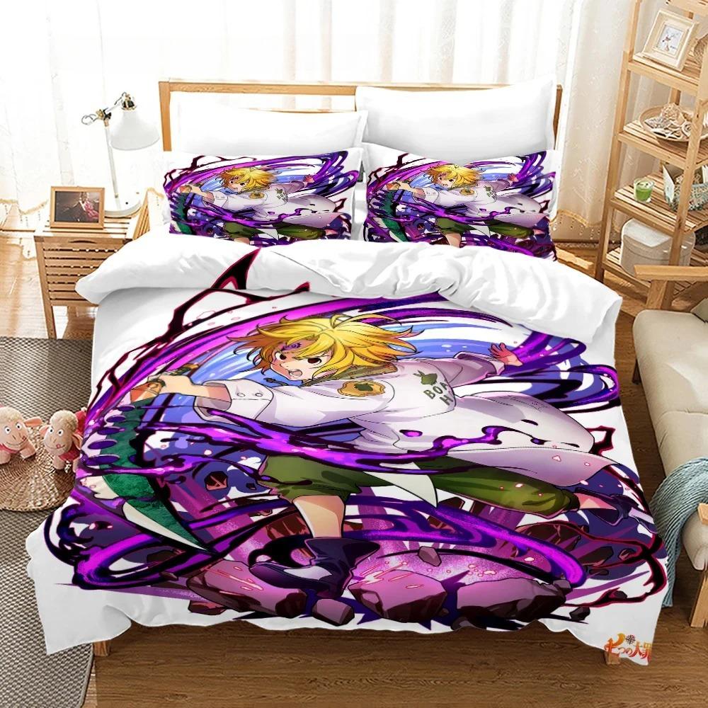 The Seven Deadly Sins Bedding Set Single Twin Full Queen King Size Anime Bed Set Aldult Boy Bedroom Duvet Cover Sets 3D Print