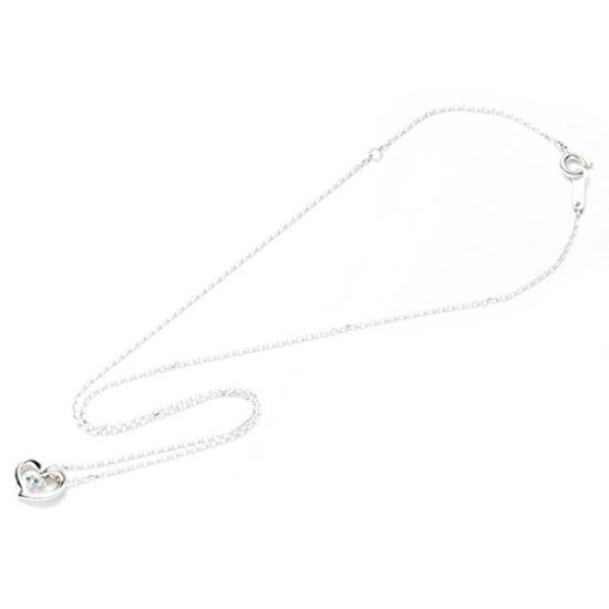 Gift Wrapped Open Heart Pendant Necklace with March 111614121809 [Set] 4℃ Women's Aquamarine, Birthstone,