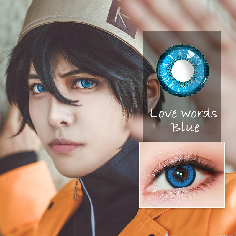 2 stk Cosplay fargede kontaktlinser med etui