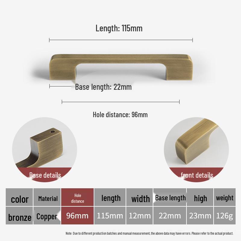 Bronze Brass Pull Handle: New Chinese Style Cabinet, Wardrobe & Drawer Retro Door Handle