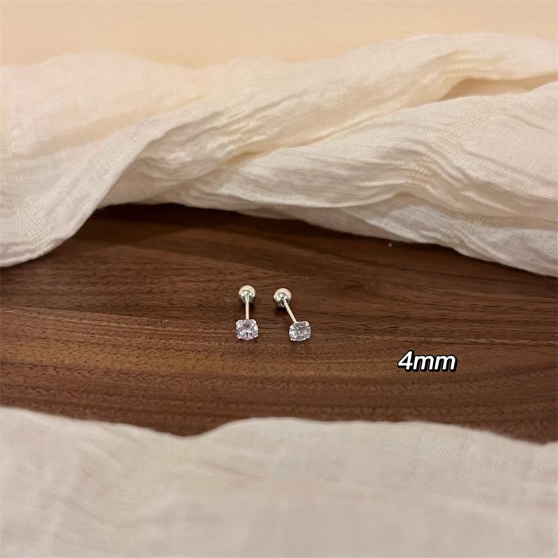Elegantní puzetové náušnice se šroubovacím zapínáním, třpytivé zirkonové a diamantové akcenty, hypoalergenní, dárkové šperky, jemné doplňky pro piercing uší, dárek pro ženy