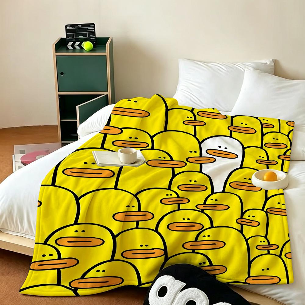 Art C-Cute Y-Yellow D-Duck Throw Soft Warm Flannel Fleece Throw Blanket for Sofa Bed Travel Home