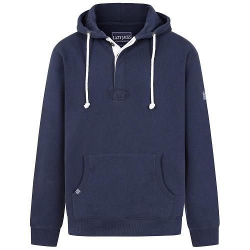 Lazy Jacks Mens Button Neck Hoodie