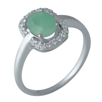 Silver Ring with Natural Emerald 1.483ct (1982488) 2.47 Gr. 925 Samples