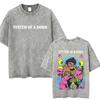 T-shirt Vintage Lavé System Of A Down Homme Rétro Rock Metal T-shirts Oversize Homme Décontracté Coton Haute Qualité