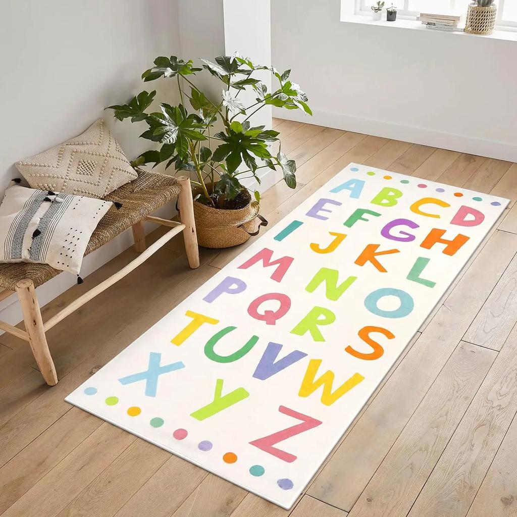 Soft Hopscotch Numbers Carpet Floor Mat Non-Slip Boys Girls Toddler Educational Runner Area Rug for Playroom Bedroom Classroom