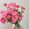 High Simulation 2 Short Branch Small Land Lotus Simulation Flower Flocking Dew Lotus False Flower Peony Silk Flower Decoration