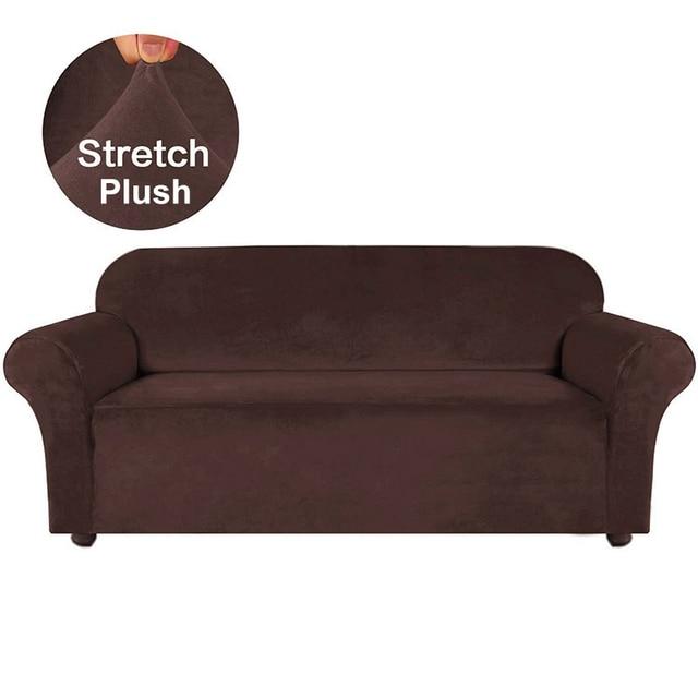 

Чехол для дивана, однотонный чехол из эластичной ткани, защитный чехол для мебели для домашнего декора 3 Seater кофейный