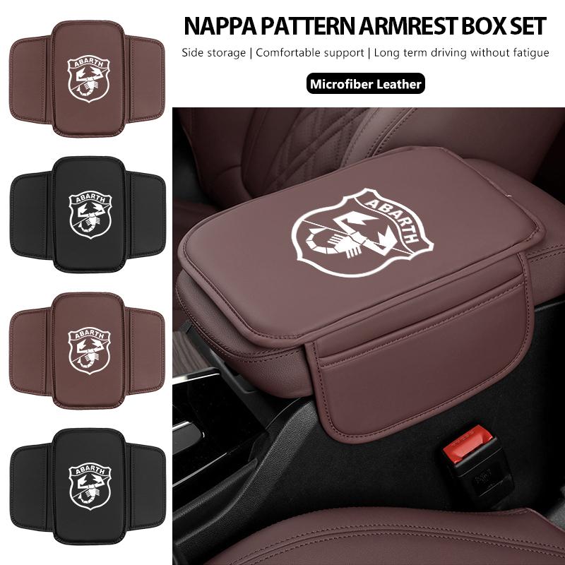 For Abarth Car Console Container Armrest Covering Protective Cover FIAT 500 FR Ducato Doblo Freemont Idea Stilo