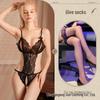 Spitzen-Dessous mit offenem Schritt: Sexy, durchsichtiger Nachthemd-Verführungsmantel