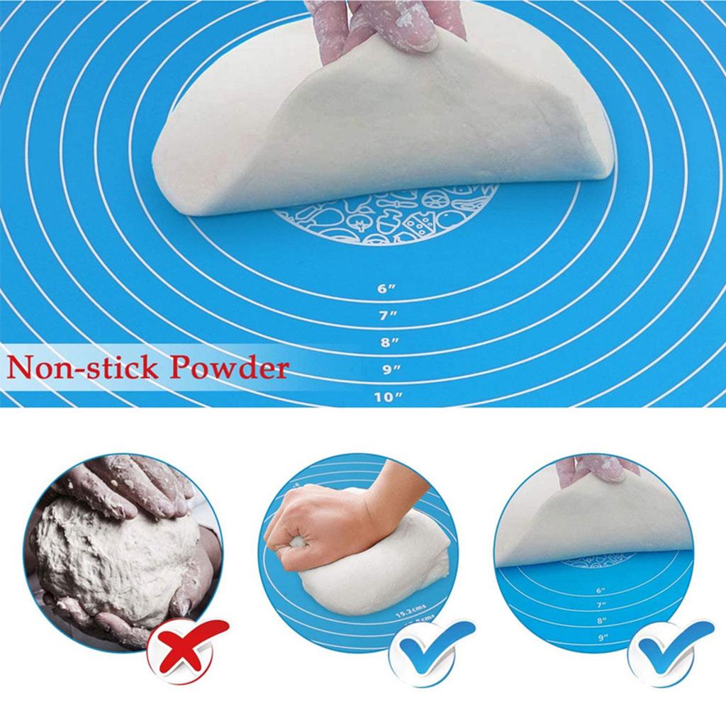 Silicone Baking Cake Dough Fondant Rolling Kneading Mat Scale Table Grill Pad