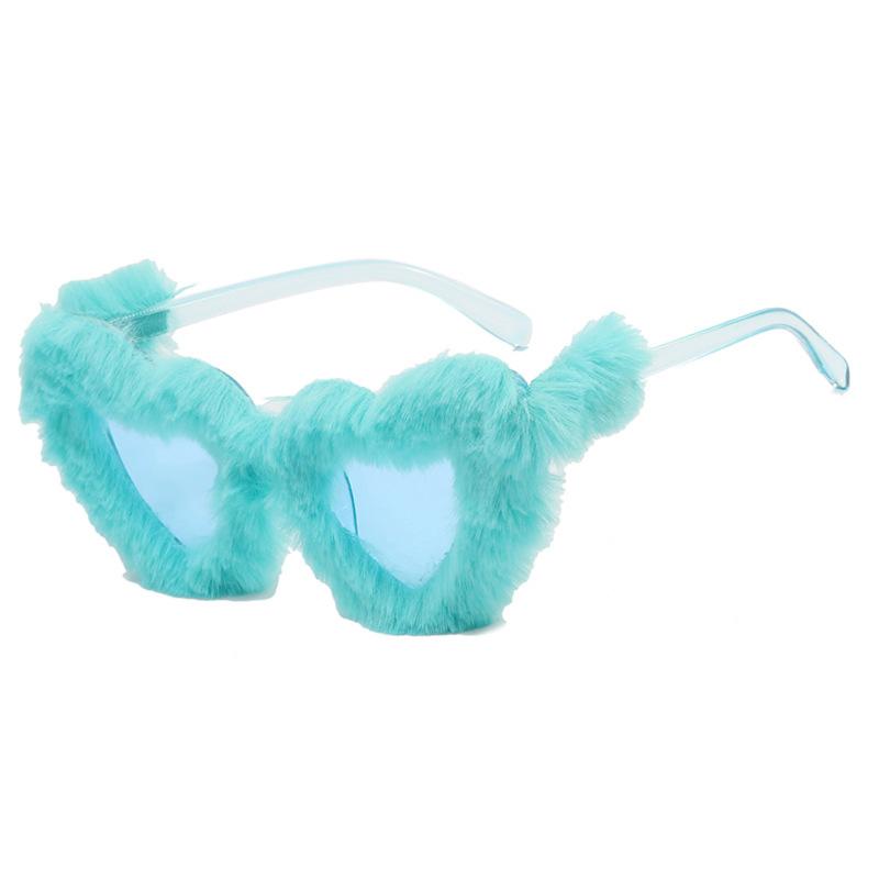 Plush Cute Funny Heart Shaped Sunglasses Fashionable Sun Glasses Personality Love Gradient Pink Glasses Sexy Cat Eye Party Eyewear