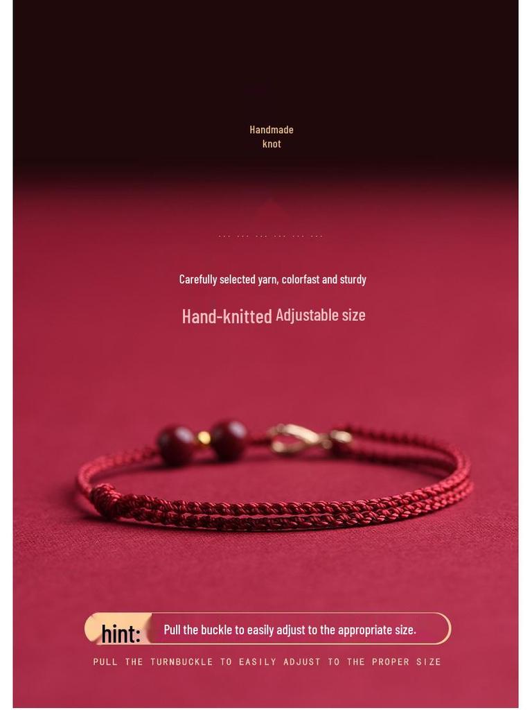 Benmingnian Cinnabar Red String Bracelet & Infinite Richness Anklet Set for Women