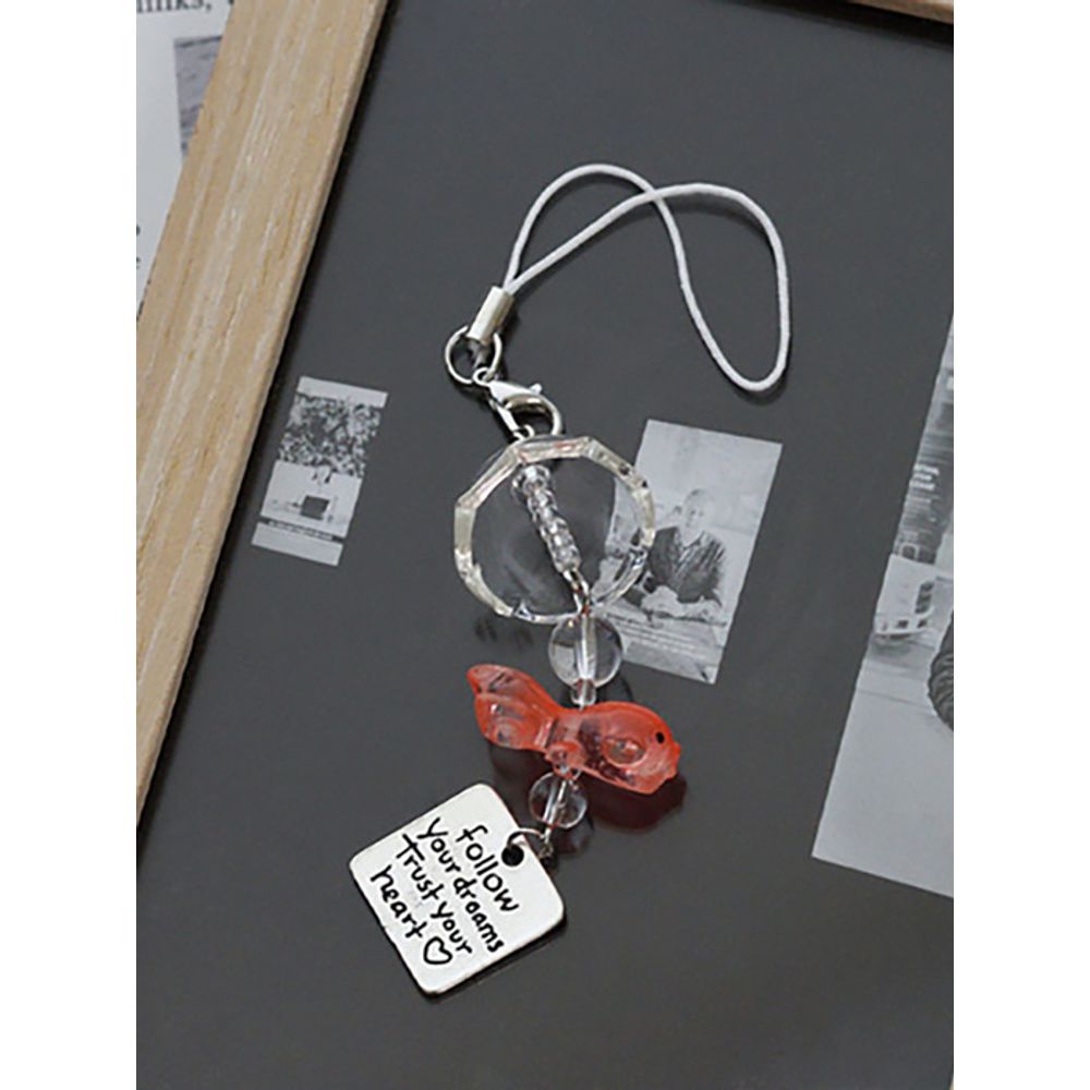 Briskstyle emotionale Goldfisch Perlen Creolen Dekoration AirPod Schlüsselanhänger