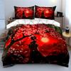 Japanese Style Sakura Sunset Decor Soft Comfortable Duvet Cover Bedding Set Included 1*Duvet Cover & 2*Pillowcases, Gift