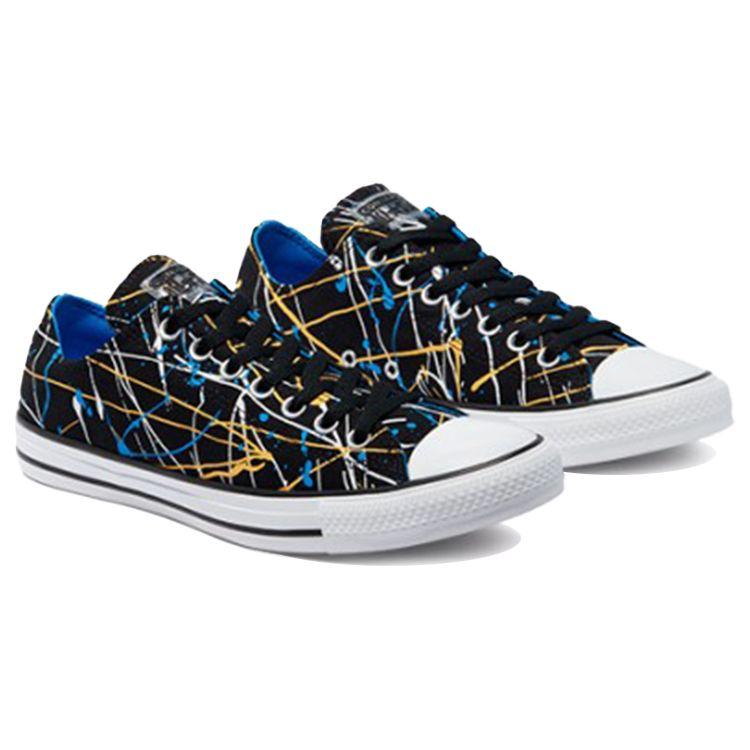 Converse Chuck Taylor All Star Sapatos de Lona Confortáveis de Cano Baixo Tênis Unissex Preto Amarelo 170810C