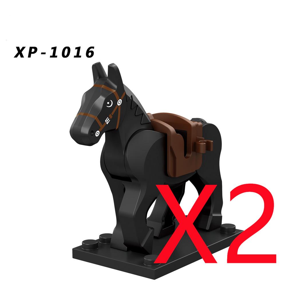 MOC Stavební kostky Středověké Vojenské Figurky Vojáků Rytíř Válečný kůň Halyard Vlajka Zvíře Sedlo Držák Mini Kostka Hračka Dárek X025