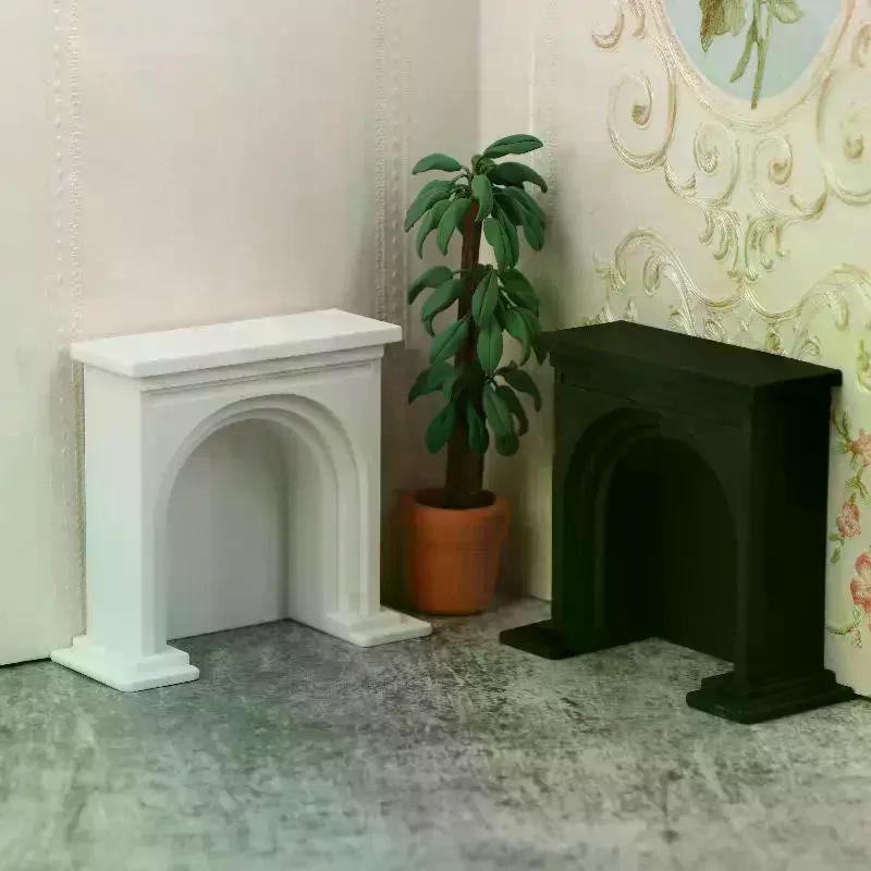 1/12 Dollhouse Mini Fireplace Model Dollhouse Christmas Scene Furniture Decoration Accessories Children Pretend Play Toys