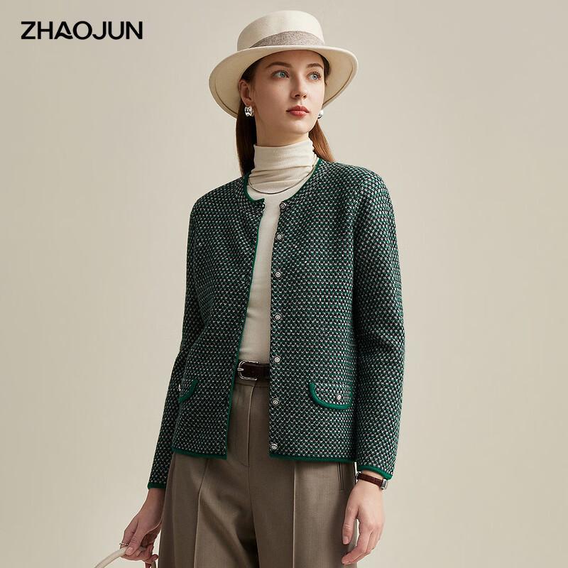 Zhaojun Women s Autumn/Winter Jacquard Wool Cardigan 2XL