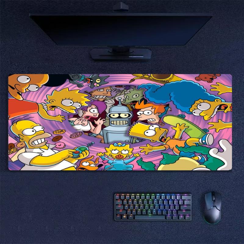 The Simpsons Cartoon Color Mouse Pad Large Gaming Table Cushion Non-slip Laptop Tablet Big Mousepad XXL Mat Mini PC Playmat With Lock edge