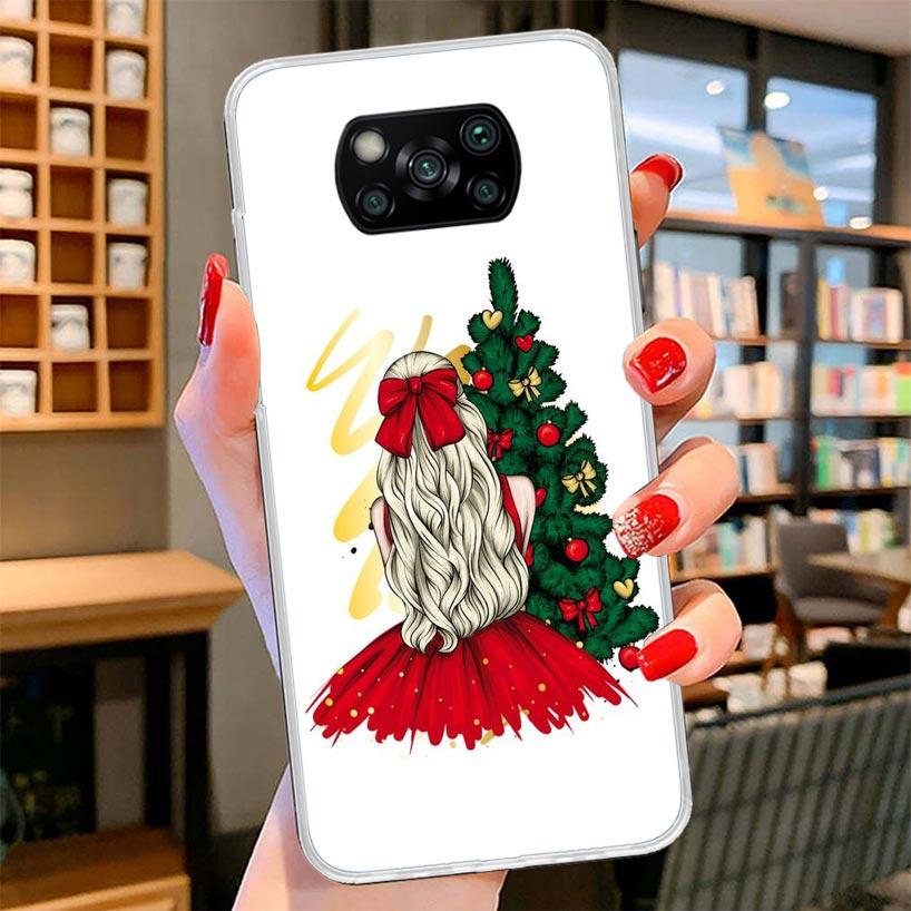 Christmas Girls Tree Gift Cover Phone Case For Xiaomi Poco F7 Ultra X7 X6 X5 Pro M7 Redmi 15C 15 13C 13 12C 12 10C 10 9A 9C 9T 9